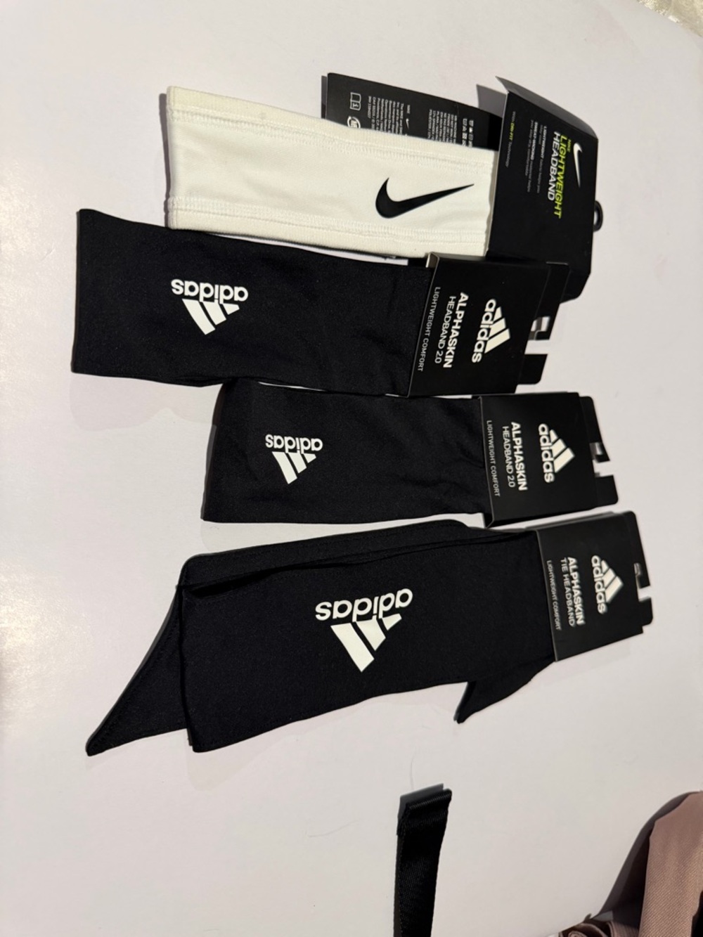 adidas Men’s Athletic Crew headbands- Black and White